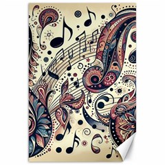 Paisley Print Musical Notes8 Canvas 20  X 30  by RiverRootz