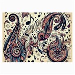 Paisley Print Musical Notes8 Large Glasses Cloth Front