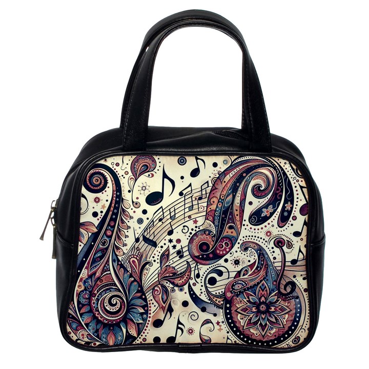 Paisley Print Musical Notes8 Classic Handbag (One Side)