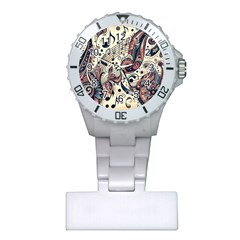 Paisley Print Musical Notes8 Plastic Nurses Watch by RiverRootz