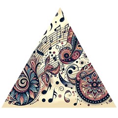 Paisley Print Musical Notes8 Wooden Puzzle Triangle by RiverRootz