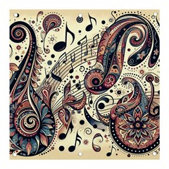 Paisley Print Musical Notes8 Banner And Sign 3  X 3  by RiverRootz