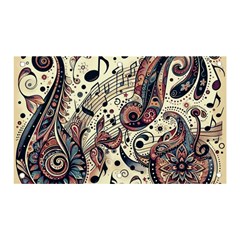 Paisley Print Musical Notes8 Banner And Sign 5  X 3  by RiverRootz