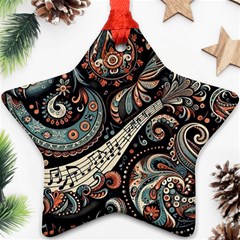 Paisley Print Musical Notes7 Ornament (star) by RiverRootz