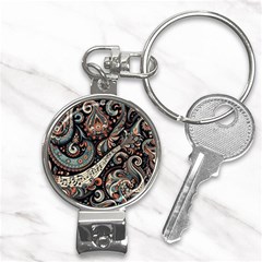 Paisley Print Musical Notes7 Nail Clippers Key Chain by RiverRootz