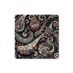 Paisley Print Musical Notes7 Square Magnet