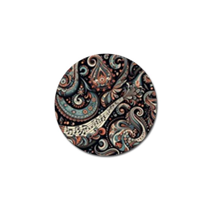 Paisley Print Musical Notes7 Golf Ball Marker