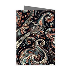 Paisley Print Musical Notes7 Mini Greeting Cards (pkg Of 8) by RiverRootz