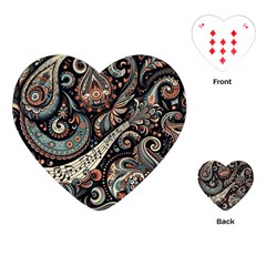 Paisley Print Musical Notes7 Playing Cards Single Design (heart)