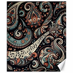 Paisley Print Musical Notes7 Canvas 8  X 10  by RiverRootz