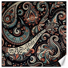 Paisley Print Musical Notes7 Canvas 12  X 12  by RiverRootz