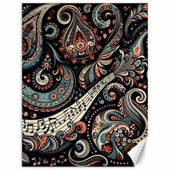 Paisley Print Musical Notes7 Canvas 12  X 16  by RiverRootz