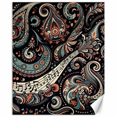 Paisley Print Musical Notes7 Canvas 16  X 20  by RiverRootz