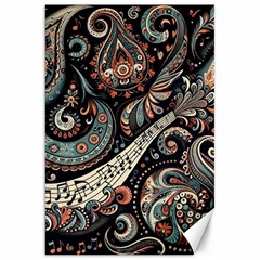 Paisley Print Musical Notes7 Canvas 20  X 30  by RiverRootz