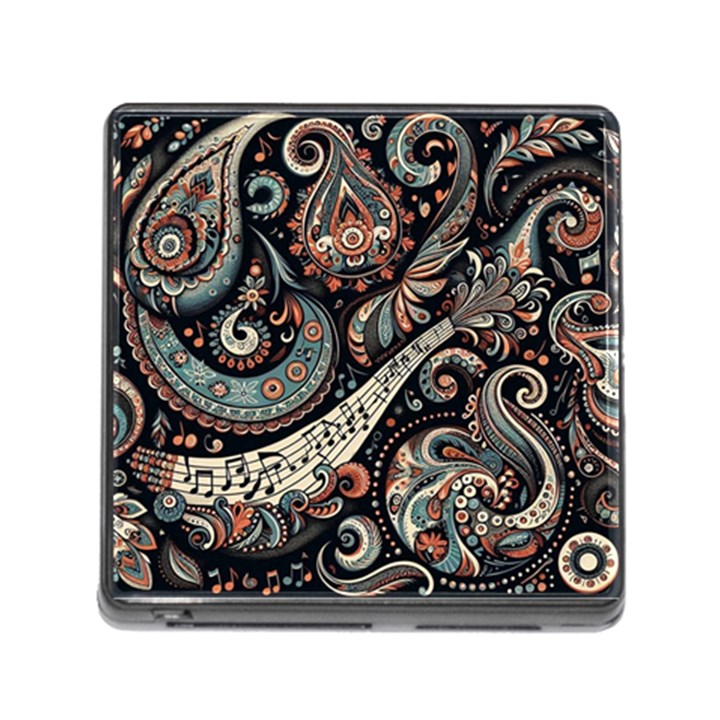 Paisley Print Musical Notes7 Memory Card Reader (Square 5 Slot)