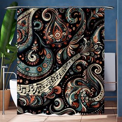 Paisley Print Musical Notes7 Shower Curtain 60  X 72  (medium)  by RiverRootz