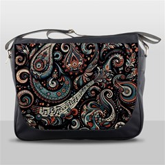 Paisley Print Musical Notes7 Messenger Bag by RiverRootz