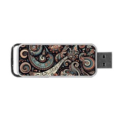 Paisley Print Musical Notes7 Portable Usb Flash (two Sides) by RiverRootz