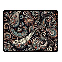 Paisley Print Musical Notes7 Two Sides Fleece Blanket (small) by RiverRootz