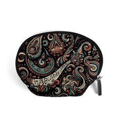 Paisley Print Musical Notes7 Accessory Pouch (small) by RiverRootz