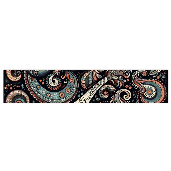 Paisley Print Musical Notes7 Small Premium Plush Fleece Scarf