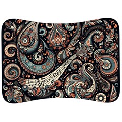 Paisley Print Musical Notes7 Velour Seat Head Rest Cushion by RiverRootz