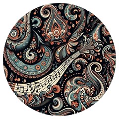 Paisley Print Musical Notes7 Round Trivet by RiverRootz