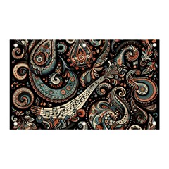 Paisley Print Musical Notes7 Banner And Sign 5  X 3  by RiverRootz