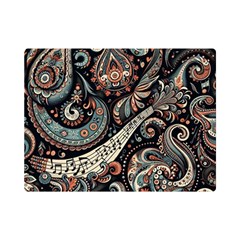 Paisley Print Musical Notes7 Premium Plush Fleece Blanket (mini) by RiverRootz