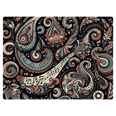 Paisley Print Musical Notes7 Two Sides Premium Plush Fleece Blanket (baby Size) by RiverRootz