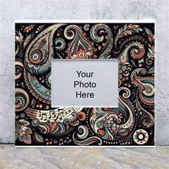 Paisley Print Musical Notes7 White Wall Photo Frame 5  X 7  by RiverRootz