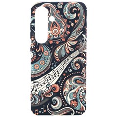 Paisley Print Musical Notes7 Samsung Galaxy S24 6 2 Inch Black Tpu Uv Case by RiverRootz