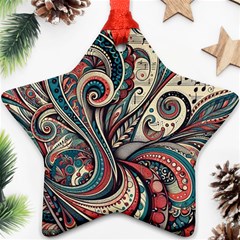 Paisley Print Musical Notes6 Ornament (star) by RiverRootz