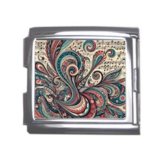 Paisley Print Musical Notes6 Mega Link Italian Charm (18mm) by RiverRootz