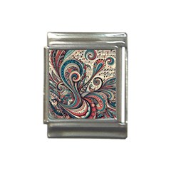 Paisley Print Musical Notes6 Italian Charm (13mm) by RiverRootz