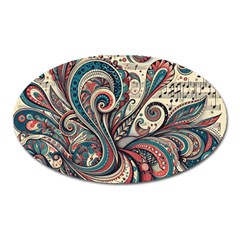 Paisley Print Musical Notes6 Oval Magnet by RiverRootz