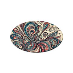 Paisley Print Musical Notes6 Sticker Oval (10 Pack) by RiverRootz