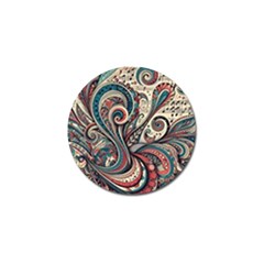 Paisley Print Musical Notes6 Golf Ball Marker by RiverRootz