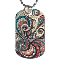 Paisley Print Musical Notes6 Dog Tag (two Sides) by RiverRootz