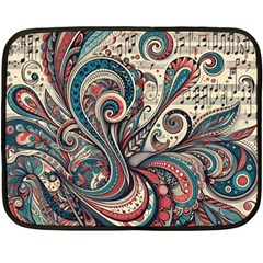 Paisley Print Musical Notes6 Fleece Blanket (mini) by RiverRootz