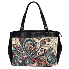 Paisley Print Musical Notes6 Oversize Office Handbag (2 Sides) by RiverRootz