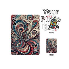 Paisley Print Musical Notes6 Playing Cards 54 Designs (mini) by RiverRootz