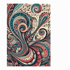 Paisley Print Musical Notes6 Small Garden Flag (two Sides) by RiverRootz