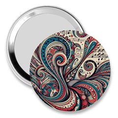 Paisley Print Musical Notes6 3  Handbag Mirrors by RiverRootz