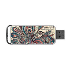 Paisley Print Musical Notes6 Portable Usb Flash (one Side) by RiverRootz