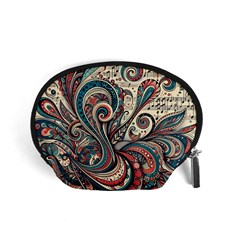 Paisley Print Musical Notes6 Accessory Pouch (small) by RiverRootz