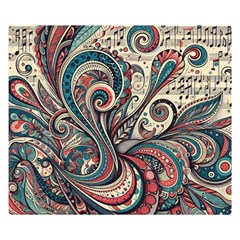 Paisley Print Musical Notes6 Two Sides Premium Plush Fleece Blanket (kids Size) by RiverRootz