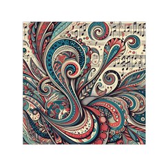 Paisley Print Musical Notes6 Square Satin Scarf (30  X 30 )