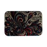 Paisley Print Musical Notes6 Open Lid Metal Box (Silver)   Front