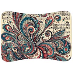 Paisley Print Musical Notes6 Velour Seat Head Rest Cushion